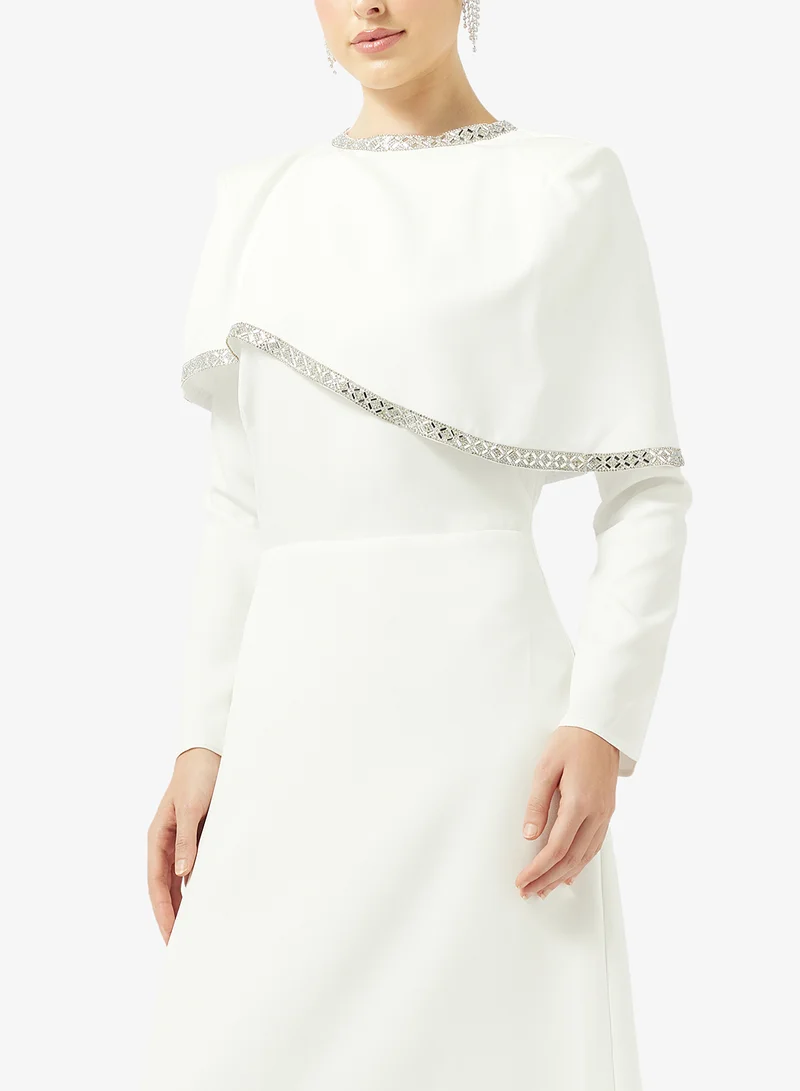 Namshi x  Cocktail Dress With Embellished Cape for Women | Best Price UAE